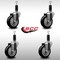 Service Caster 4'' SS Black Poly Wheel Swivel 1-1/8'' Expanding Stem Caster Set, 4PK SCC-SSEX20S414-PPUB-BLK-118-4 - alternate 3